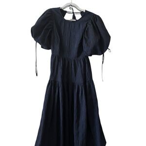 Moon River Blue Smocked Tiered Sundress